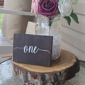 Wood Table Number Signs
